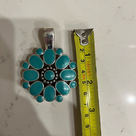 Carolyn Pollack reversible turquoise and red chalcedony Blossom Necklace - Picture 6 of 6